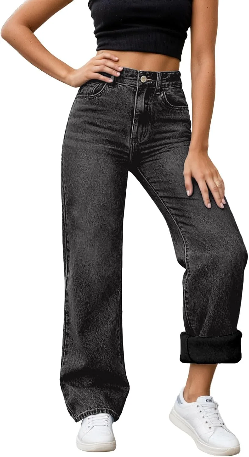 Женские джинсы с флисовой подкладкой High Waist Straight Wide Leg RGDYPKO
Женские джинсы с флисовой подкладкой High Waist Straight Wide Leg RGDYPKO