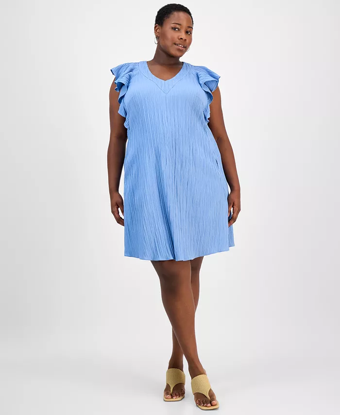 Платье-трапеция больших размеров с рукавами-крылышками Sandra Darren, синий
Платье-трапеция больших размеров с рукавами-крылышками Sandra Darren, синий