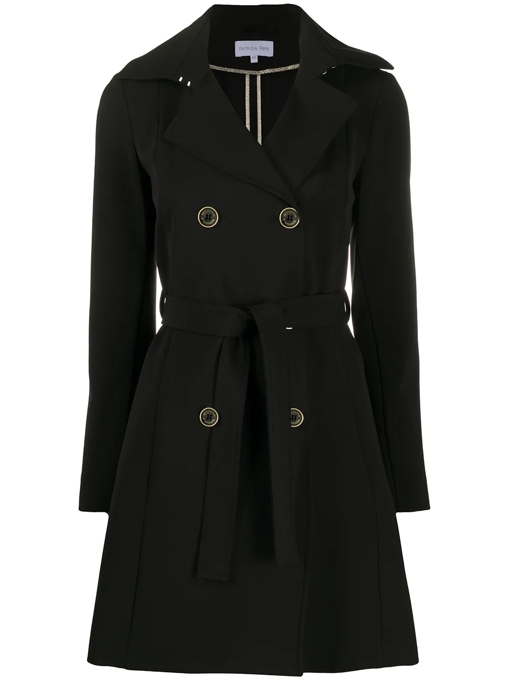 Двубортный тренч Patrizia Pepe, черный
Двубортный тренч Patrizia Pepe, черный