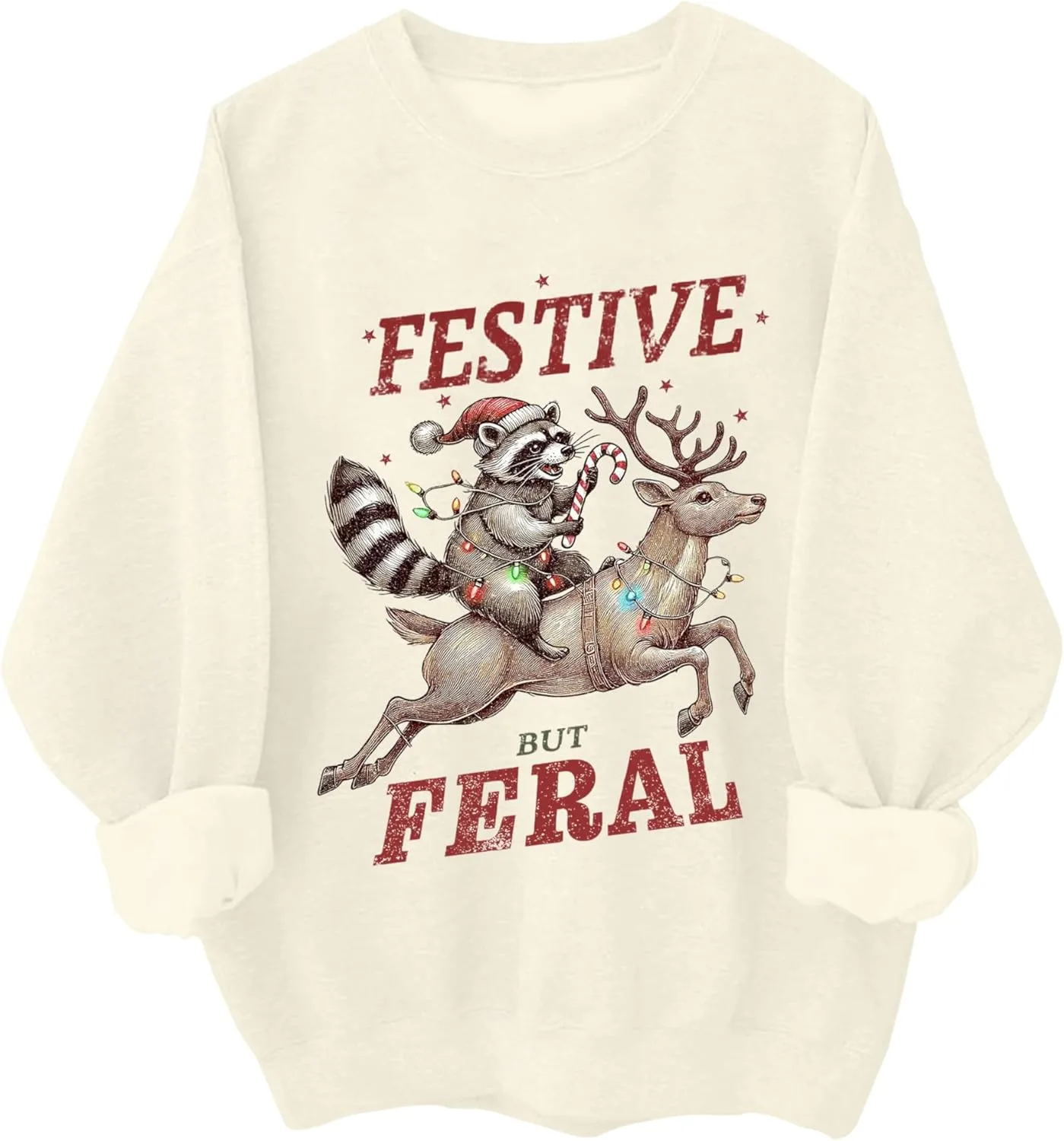 Свитшут Festive But Feral с капюшоном-енотом Kzggs
Свитшут Festive But Feral с капюшоном-енотом Kzggs