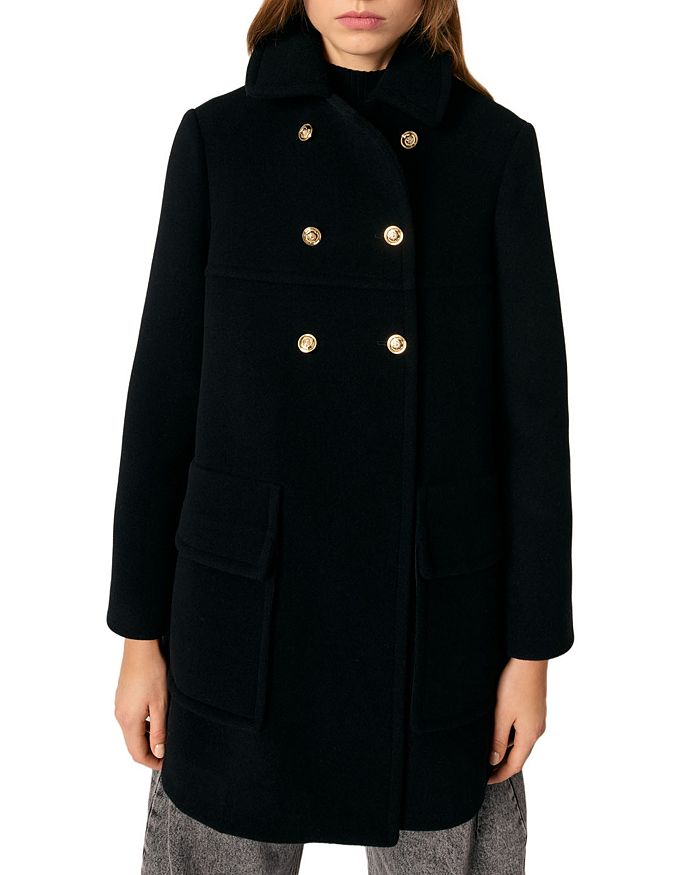 Пальто из смесовой шерсти Maje, черный
Пальто из смесовой шерсти Maje, черный