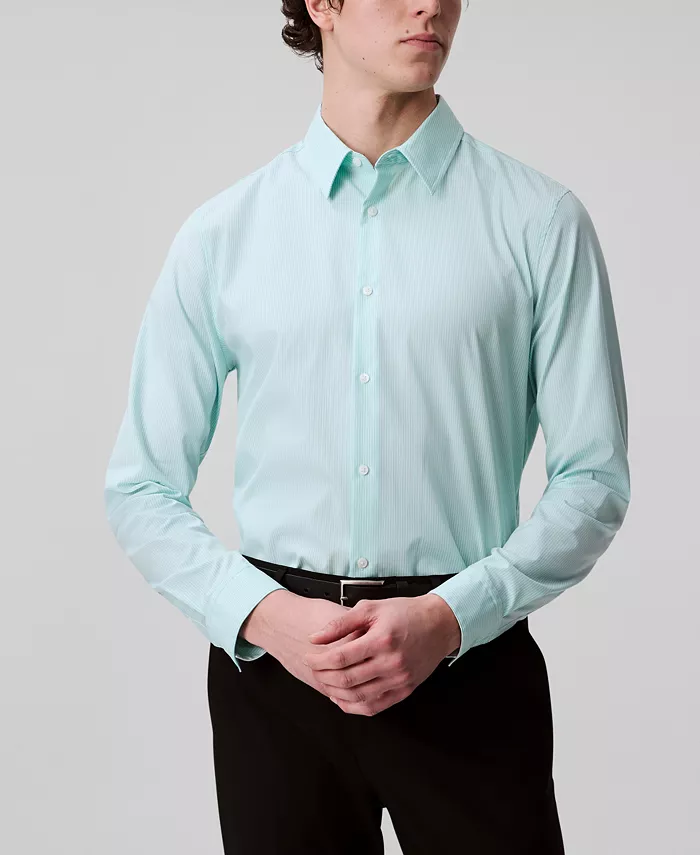 Мужская обтягивающая рубашка с полосками Slim-Fit Calvin Klein, зеленый
Мужская обтягивающая рубашка с полосками Slim-Fit Calvin Klein, зеленый