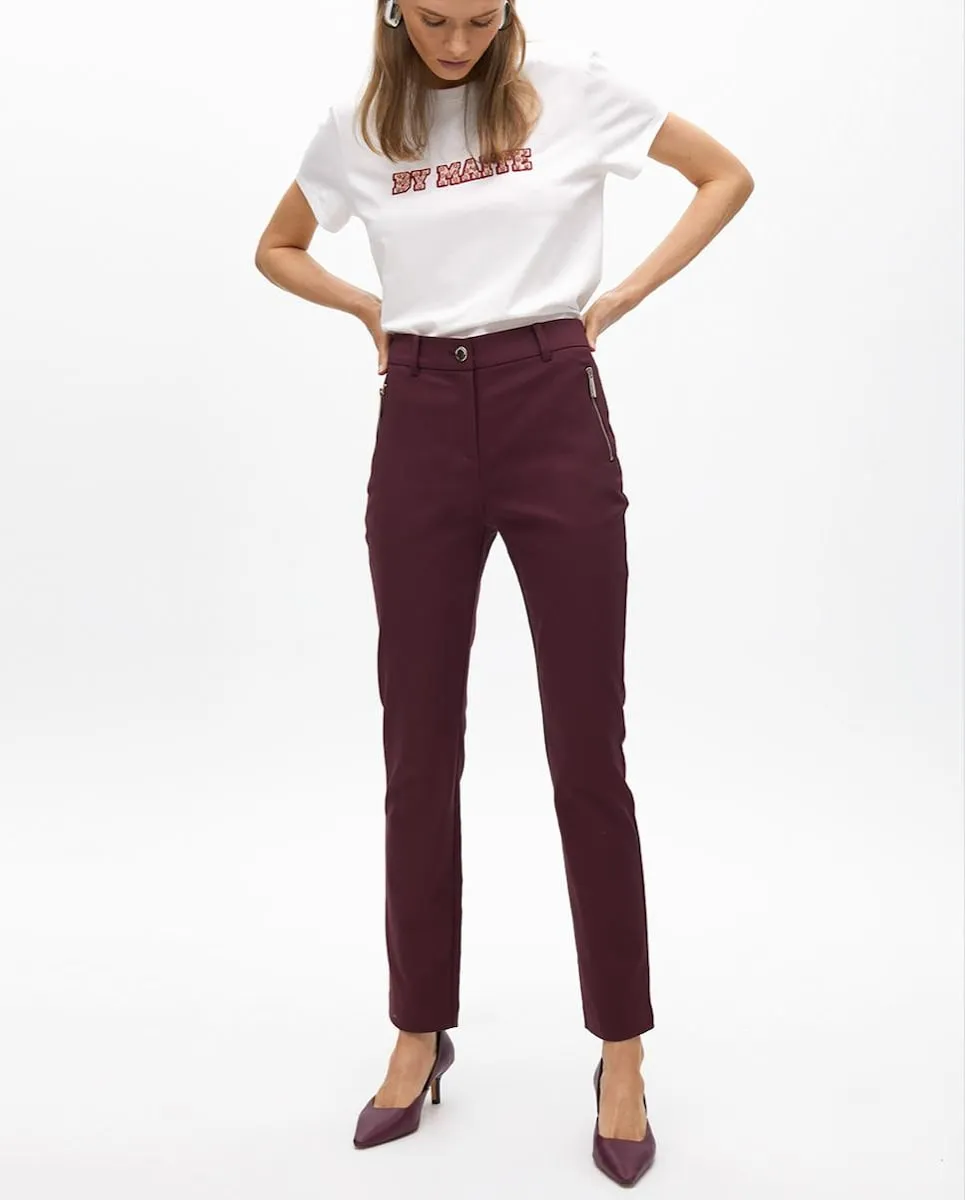 Женские прямые брюки с карманами на молнии Lola Casademunt, бордовый
Женские прямые брюки с карманами на молнии Lola Casademunt, бордовый