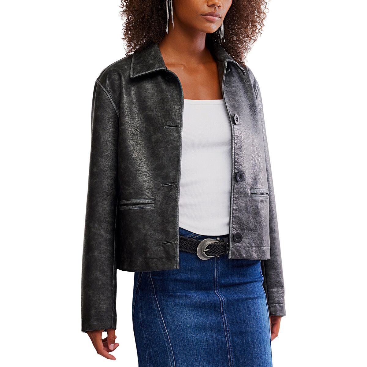 Куртка Hera из веганской кожи Free People, черный
Куртка Hera из веганской кожи Free People, черный