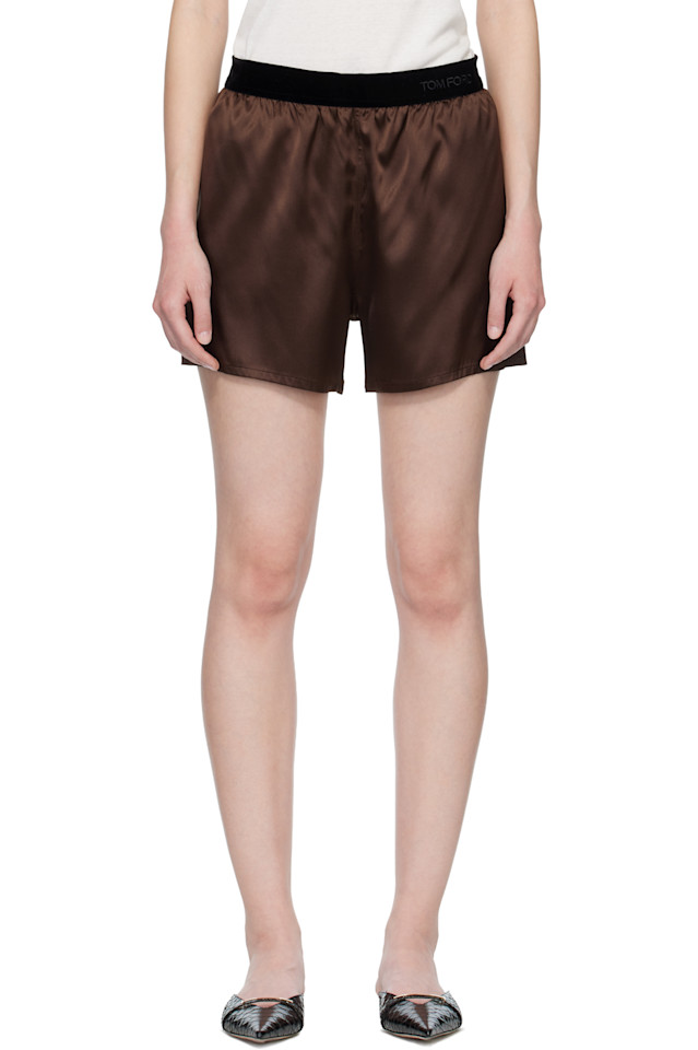 Tom Ford Коричневые боксеры из эластичного шелкового атласа
Tom Ford Коричневые боксеры из эластичного шелкового атласа