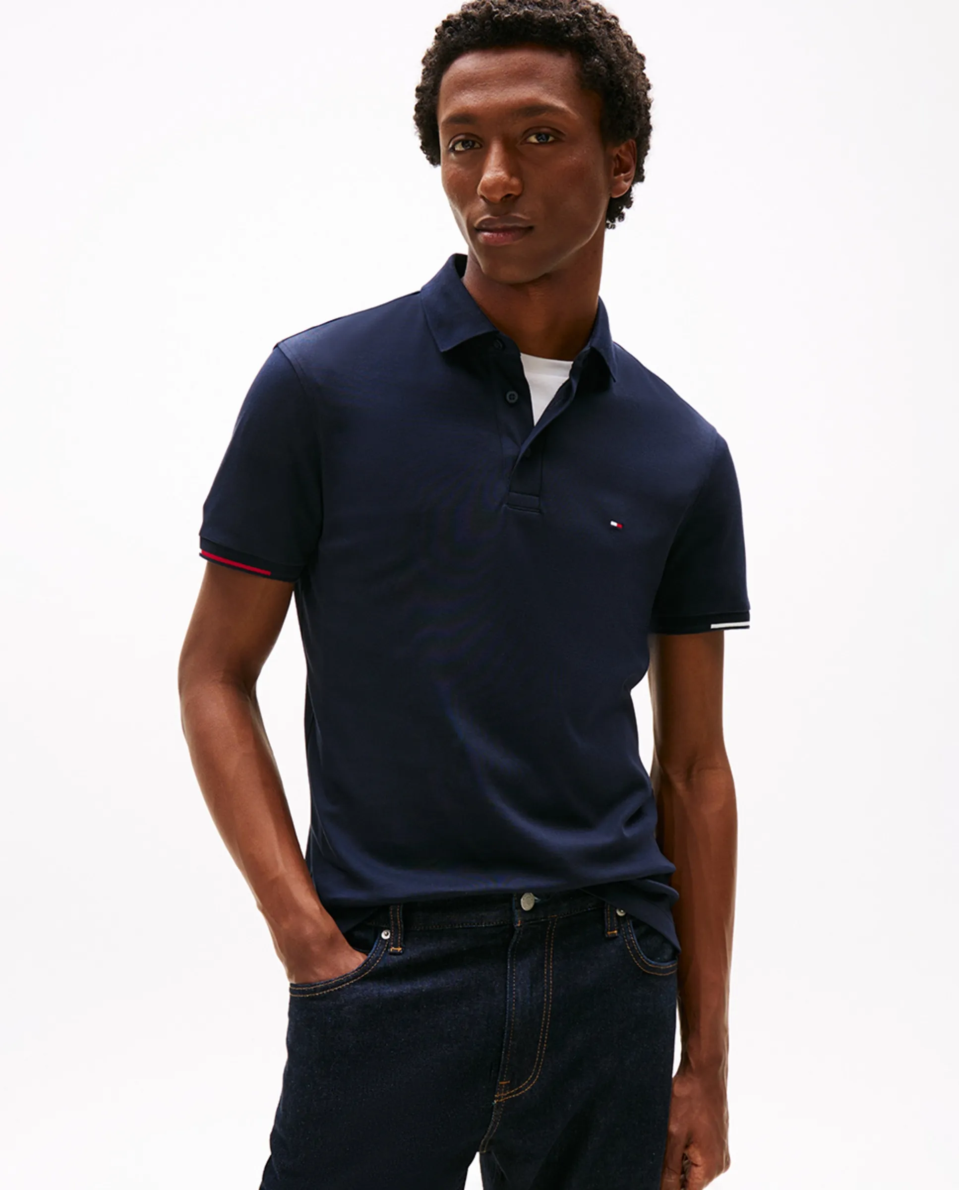 Мужская однотонная поло с коротким рукавом Tommy Hilfiger, темно-синий
Мужская однотонная поло с коротким рукавом Tommy Hilfiger, темно-синий