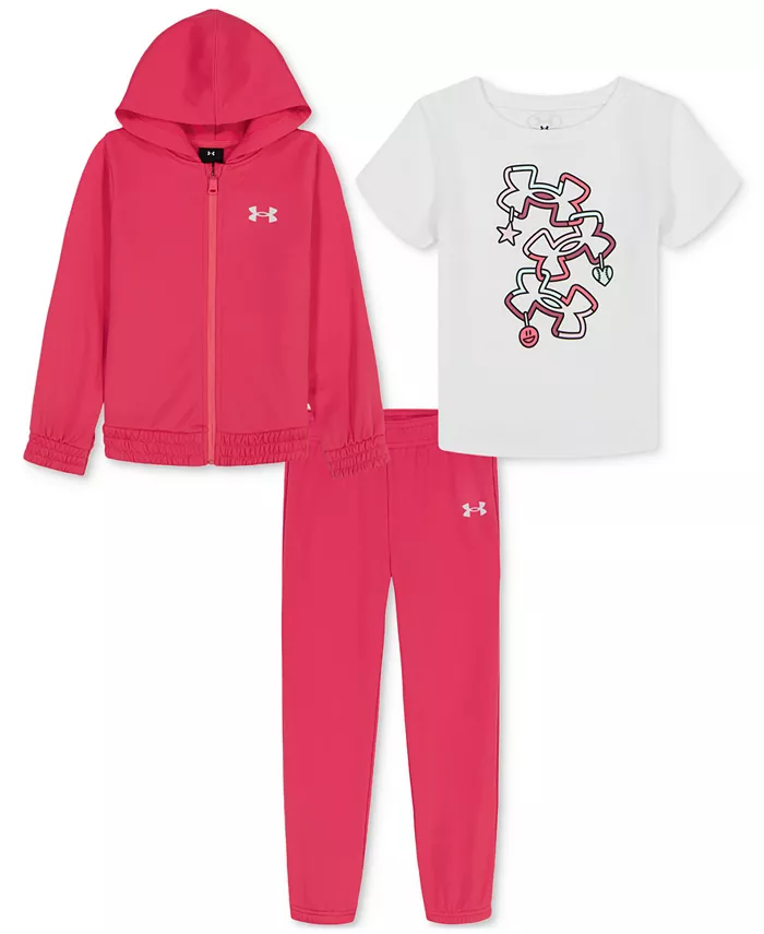 Комплект из 3 предметов: толстовка с капюшоном на молнии, футболка и штаны для малышей и маленьких девочек Under Armour, розовый
Комплект из 3 предметов: толстовка с капюшоном на молнии, футболка и штаны для малышей и маленьких девочек Under Armour, розовый