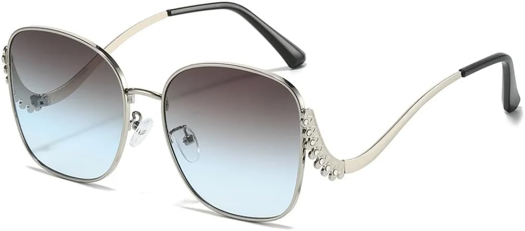 Роскошные квадратные солнцезащитные очки для женщин с градиентным переходом цвета, с бриллиантовой инкрустацией, модные мужские очки с защитой от УФ-излучения UV400 UATXTAU, Silvery Tea Blue
Роскошные квадратные солнцезащитные очки для женщин с градиентным переходом цвета, с бриллиантовой инкрустацией, модные мужские очки с защитой от УФ-излучения UV400 UATXTAU, Silvery Tea Blue