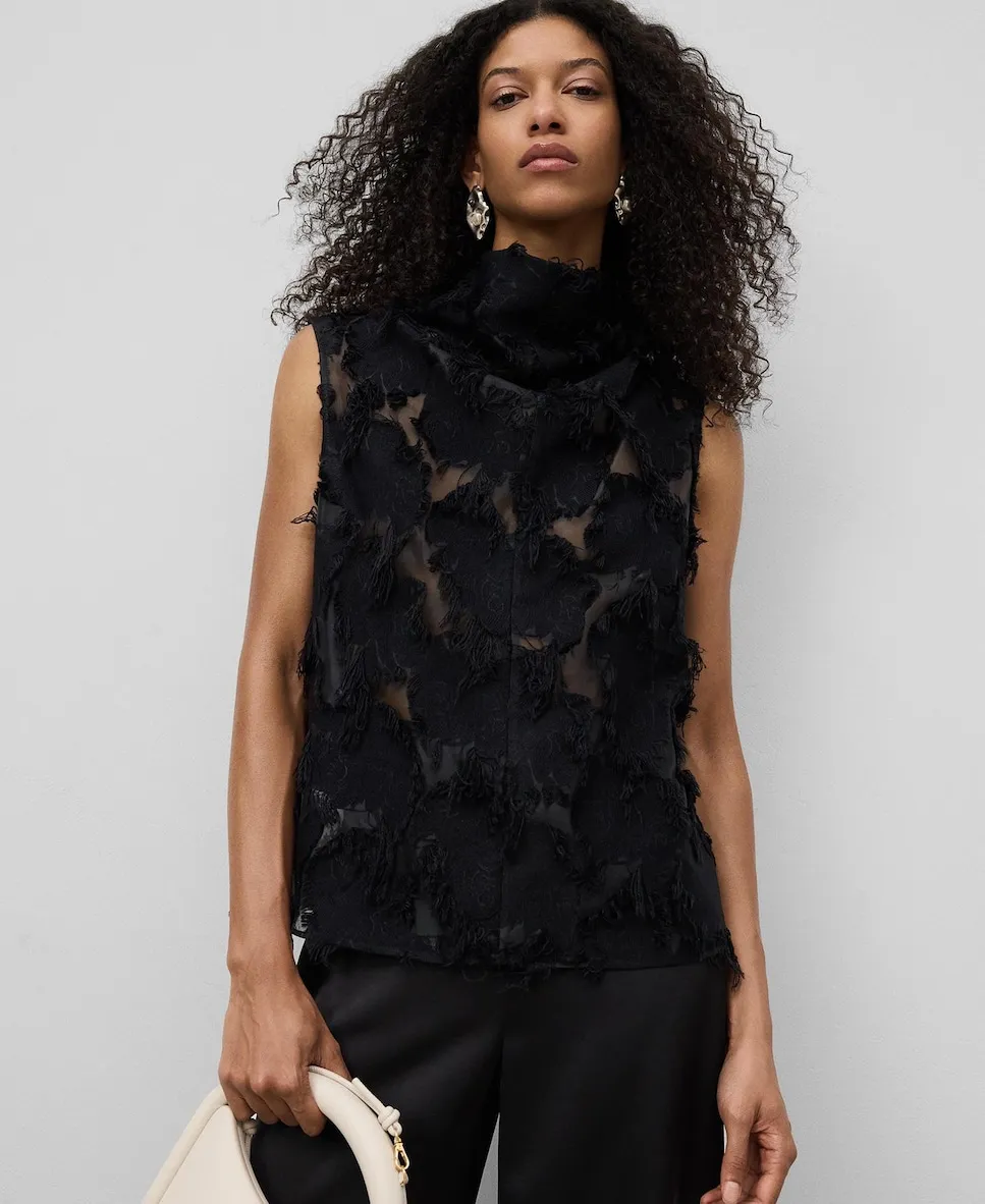 Женский топ полупрозрачный с бахромой Adolfo Dominguez, черный
Женский топ полупрозрачный с бахромой Adolfo Dominguez, черный