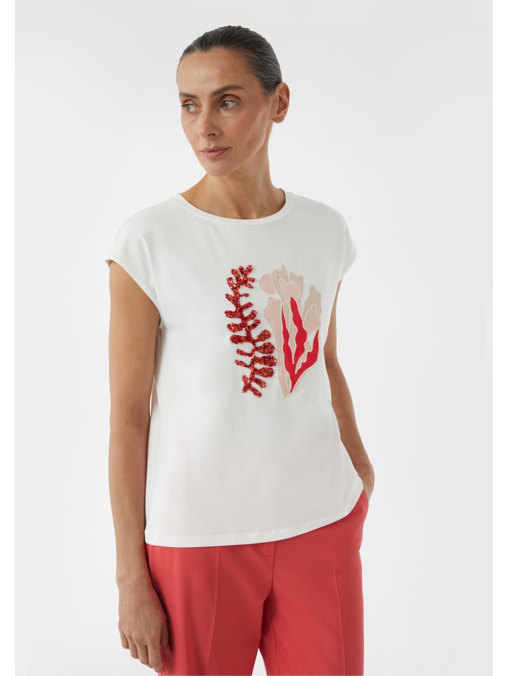 Футболка comma, белый 
Футболка comma, белый