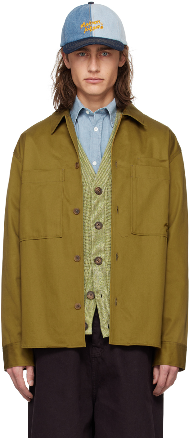 Вышитая рубашка цвета хаки Maison Kitsune
Вышитая рубашка цвета хаки Maison Kitsune