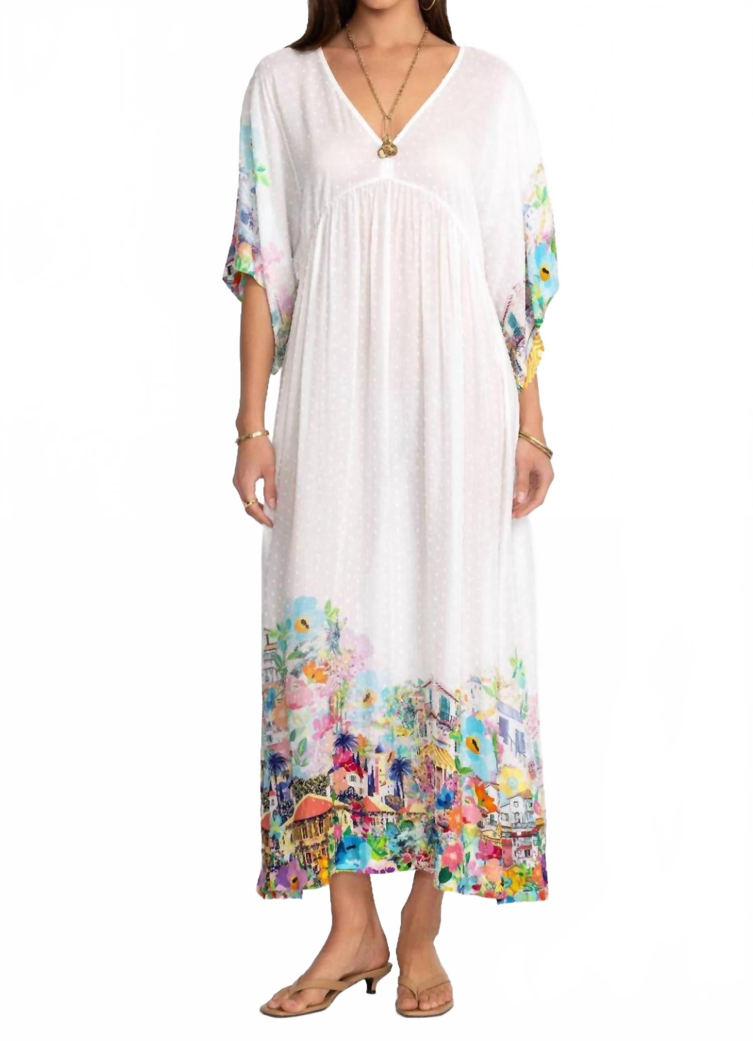 Женский кафтан Spello в бело-многоцветном Johnny Was
Женский кафтан Spello в бело-многоцветном Johnny Was