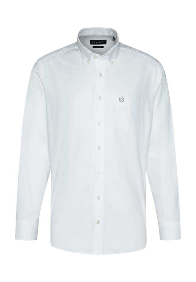 Повседневная рубашка современного кроя с воротником на пуговицах Bugatti, белый
Повседневная рубашка современного кроя с воротником на пуговицах Bugatti, белый