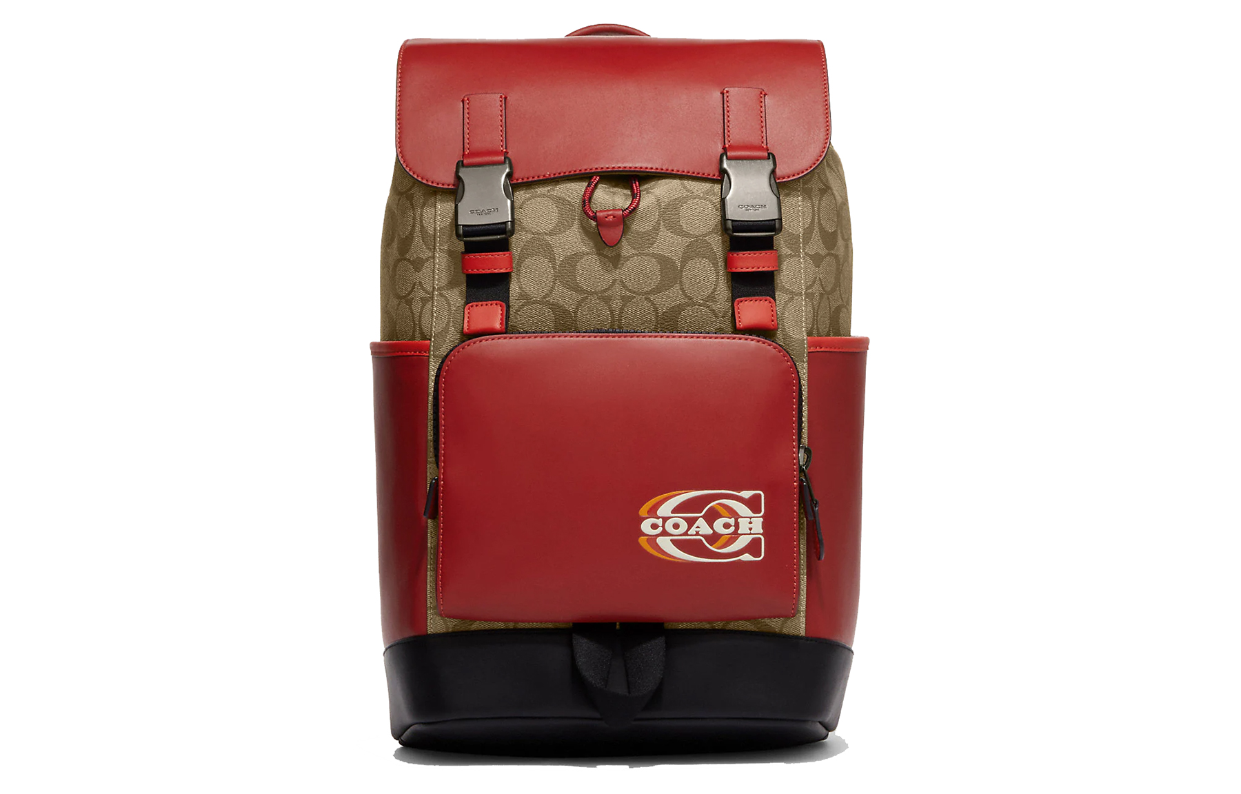 COACH Кожаный рюкзак большой женский хаки и красный
COACH Кожаный рюкзак большой женский хаки и красный