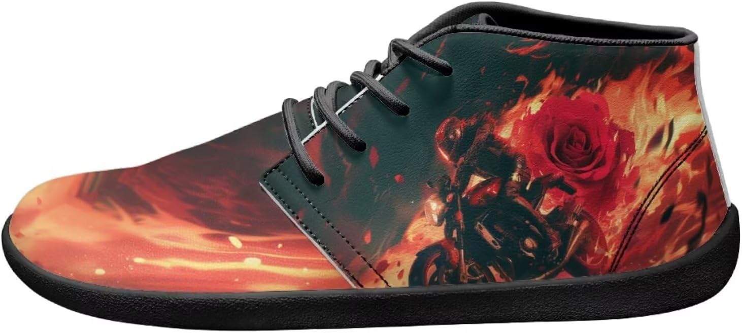 Ботинки Forchrinse Shark с принтом, челси до щиколотки, средние повседневные кроссовки для мужчин, кожаные шнурованные чукка, модная обувь для прогулок, водонепроницаемые, Fire Motorcyclist and Rose
Ботинки Forchrinse Shark с принтом, челси до щиколотки, средние повседневные кроссовки для мужчин, кожаные шнурованные чукка, модная обувь для прогулок, водонепроницаемые, Fire Motorcyclist and Rose