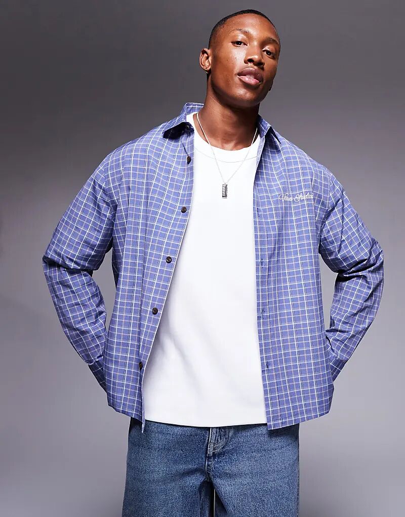 Свободная рубашка свободного кроя в клетку синего цвета с вышивкой на груди ASOS DESIGN
Свободная рубашка свободного кроя в клетку синего цвета с вышивкой на груди ASOS DESIGN