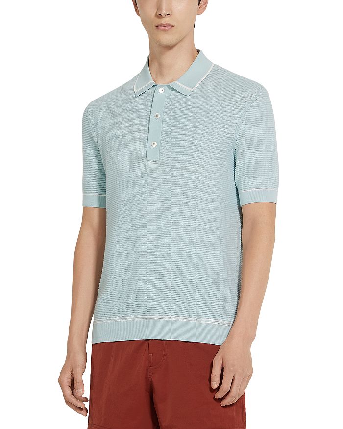 Премиальная хлопковая поло ZEGNA, синий 
Премиальная хлопковая поло ZEGNA, синий