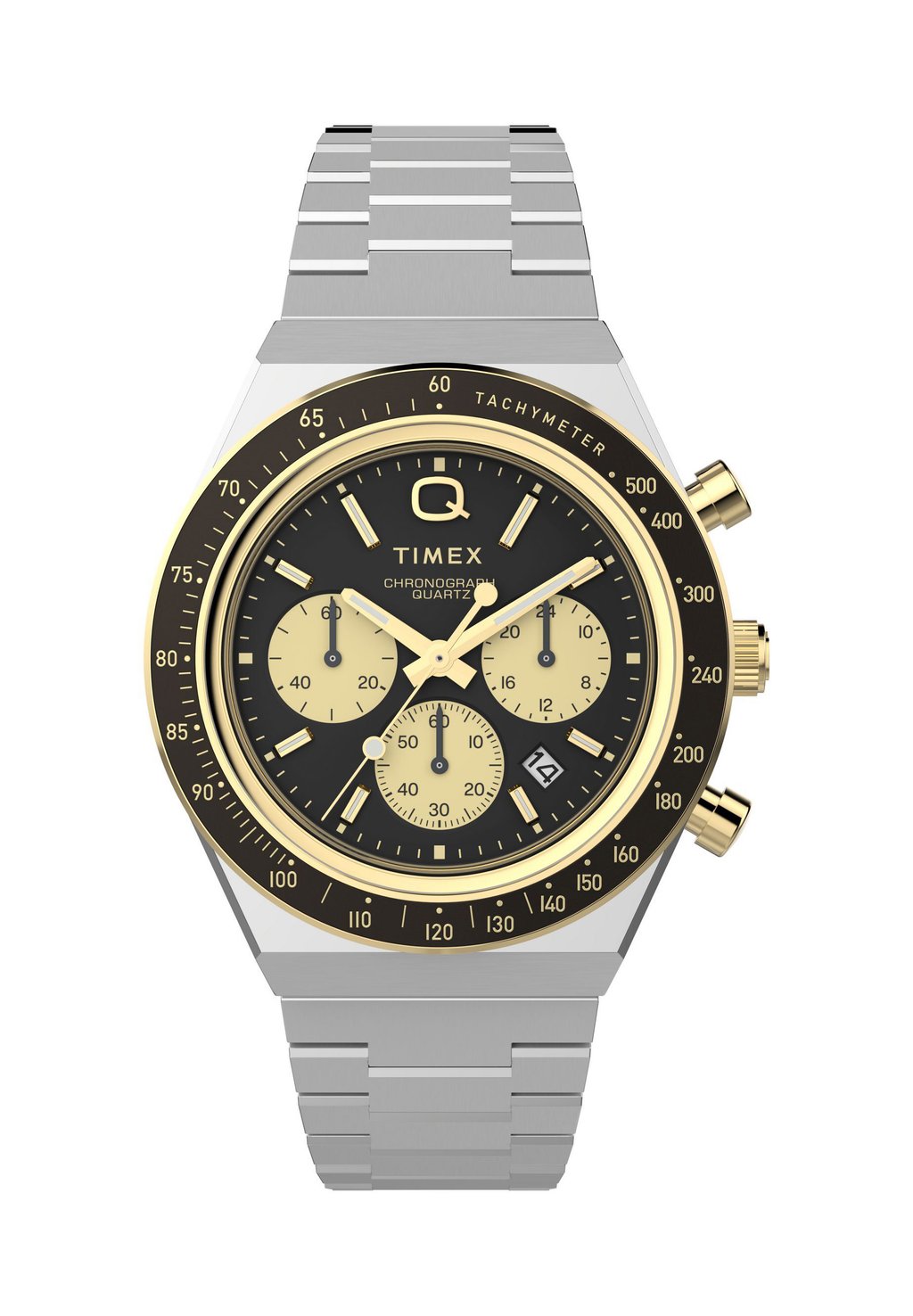 Часы с хронографом Q DIVER INSPIRED CASE GOLD TONE ACCENTS DIAL Timex, серебристый 
Часы с хронографом Q DIVER INSPIRED CASE GOLD TONE ACCENTS DIAL Timex, серебристый