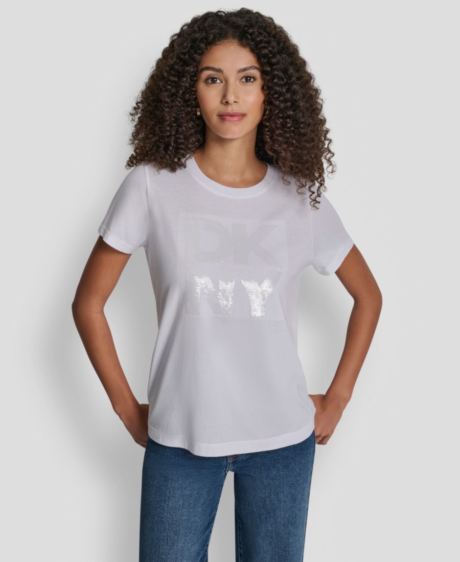 Женская футболка с круглым вырезом и декорированным логотипом DKNY Jeans, White/clear, Белый, Женская футболка с круглым вырезом и декорированным логотипом DKNY Jeans, White/clear
Женская футболка с круглым вырезом и декорированным логотипом DKNY Jeans, White/clear, Белый, Женская футболка с круглым вырезом и декорированным логотипом DKNY Jeans, White/clear