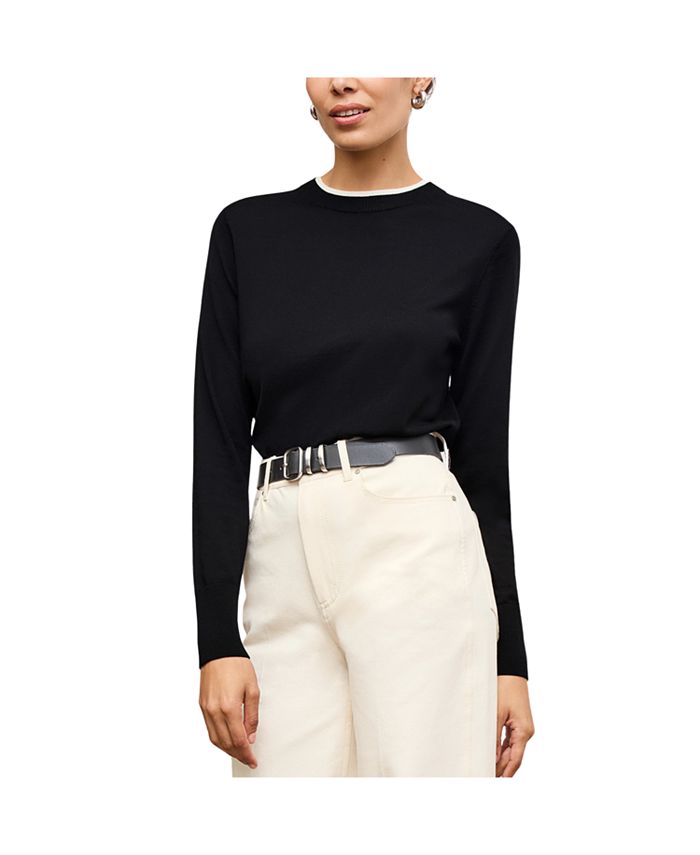 Свитер с контрастной отделкой - Light Merino M.M.LaFleur, черный
Свитер с контрастной отделкой - Light Merino M.M.LaFleur, черный