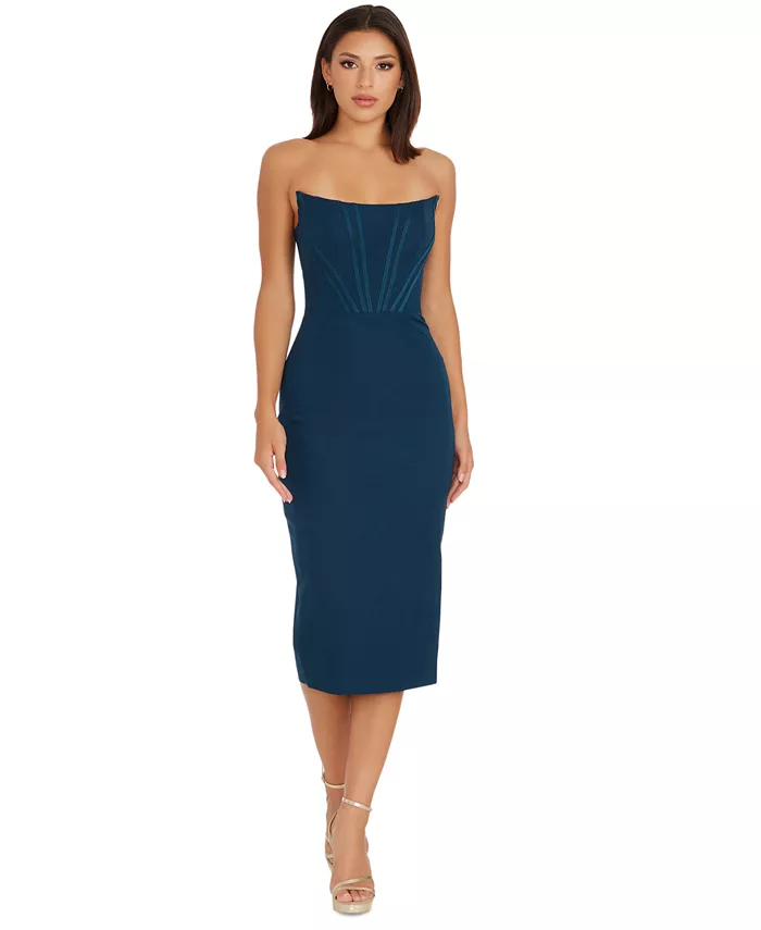 Женское корсетное платье миди без бретелей Dress the Population, синий
Женское корсетное платье миди без бретелей Dress the Population, синий