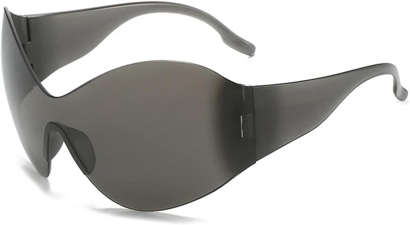 Большие солнцезащитные очки без оправы для женщин и мужчин, модные, роскошные, в стиле панк, для активного отдыха, спорта, велоспорта, с защитой от УФ-излучения UV400 TKKTLLT, Black Gray
Большие солнцезащитные очки без оправы для женщин и мужчин, модные, роскошные, в стиле панк, для активного отдыха, спорта, велоспорта, с защитой от УФ-излучения UV400 TKKTLLT, Black Gray