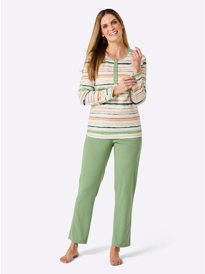 WITT WEIDEN Пижама в полоску цвета экрю и эвкалипта
WITT WEIDEN Пижама в полоску цвета экрю и эвкалипта