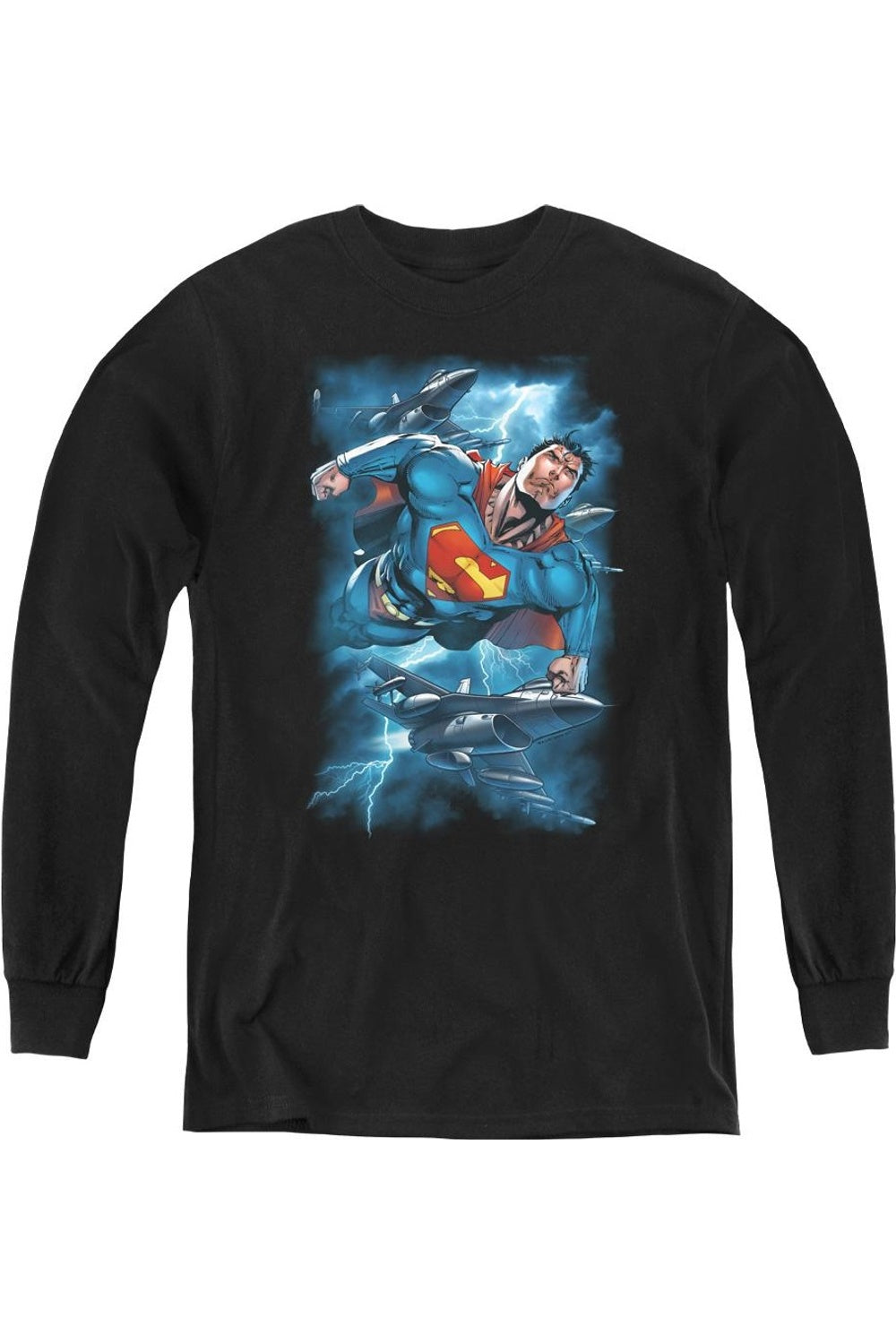 Футболка с длинным рукавом для детей "Супермен в бурном полете" Gildan, черный
Футболка с длинным рукавом для детей "Супермен в бурном полете" Gildan, черный