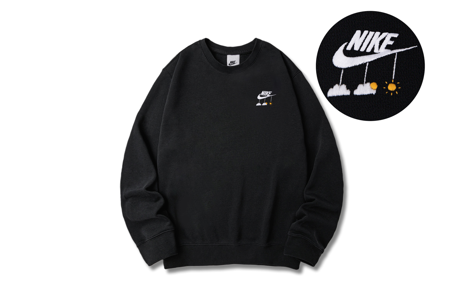 Свитшот Unisex Nike, черный с солнечным принтом
Свитшот Unisex Nike, черный с солнечным принтом