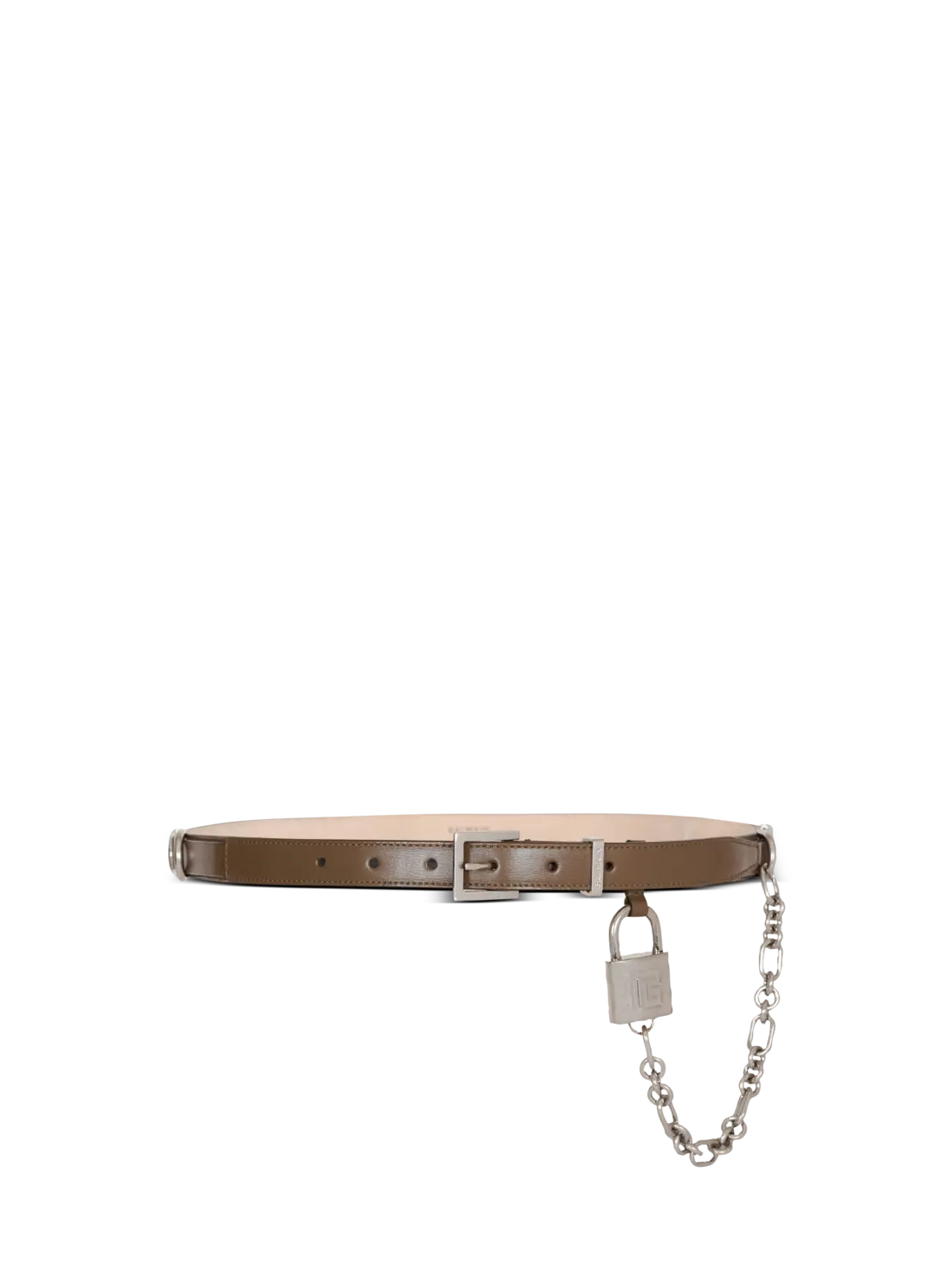 Узкий кожаный ремень Sync Balmain, хаки
Узкий кожаный ремень Sync Balmain, хаки