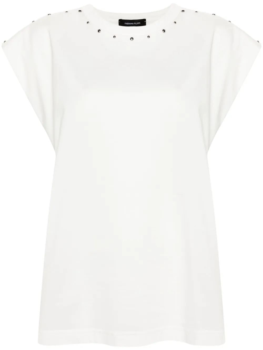 Топ с рукавами кап и заклепками Fabiana Filippi, белый
Топ с рукавами кап и заклепками Fabiana Filippi, белый