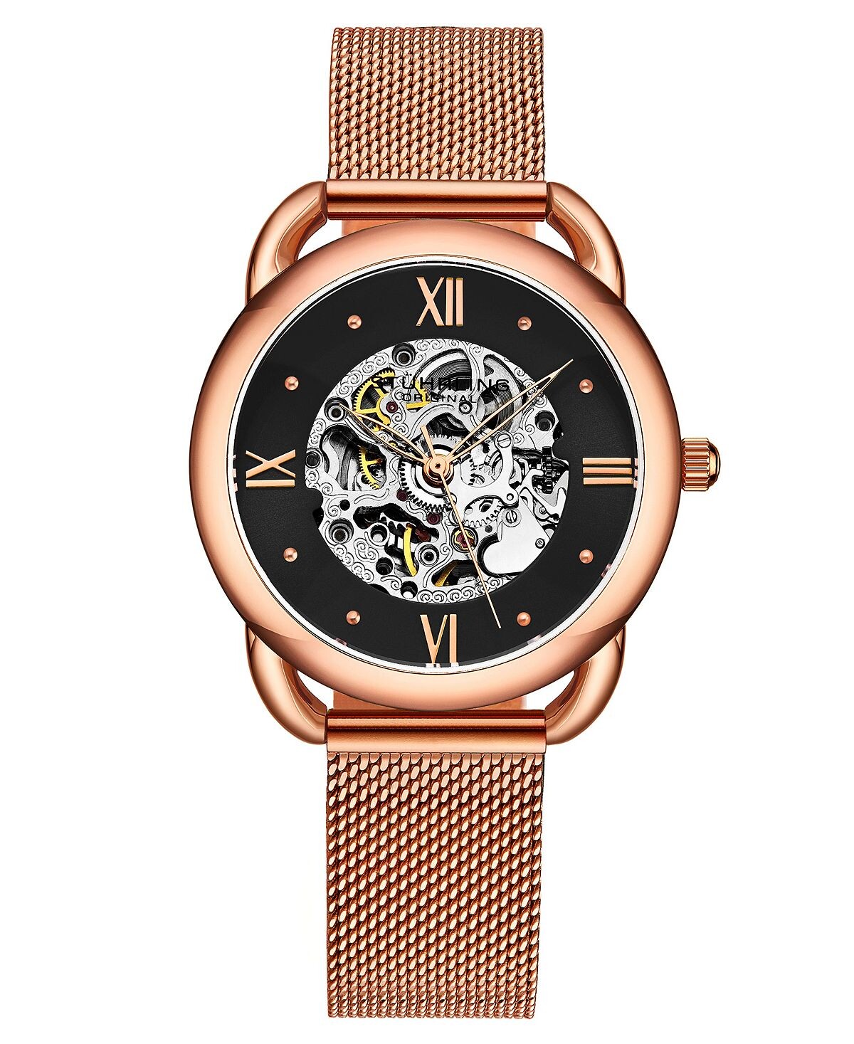 Женские автоматические часы с сетчатым браслетом цвета розового золота, 36 мм Stuhrling, черный
Женские автоматические часы с сетчатым браслетом цвета розового золота, 36 мм Stuhrling, черный