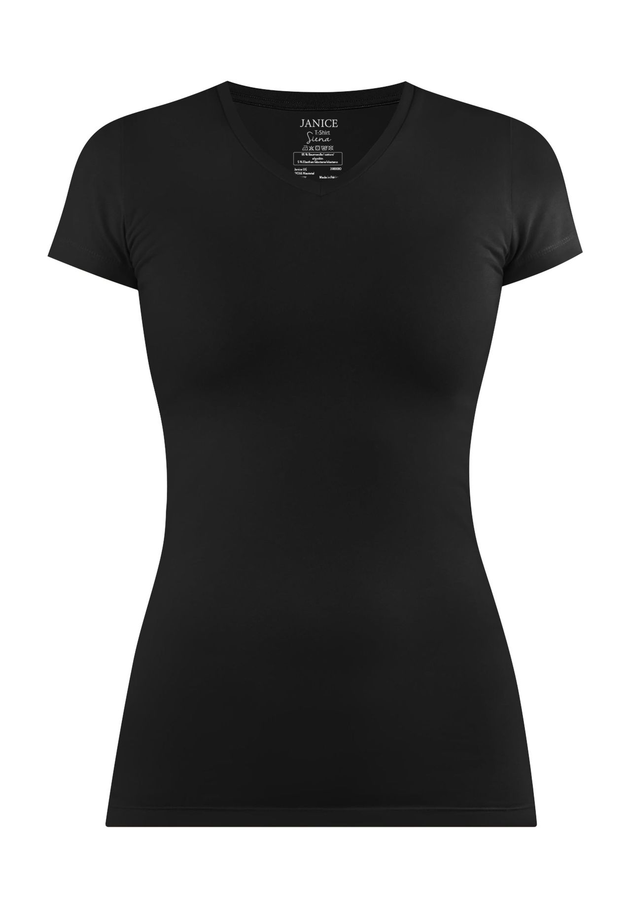 Приталенная футболка с V-образным вырезом Siena Normani, черный
Приталенная футболка с V-образным вырезом Siena Normani, черный