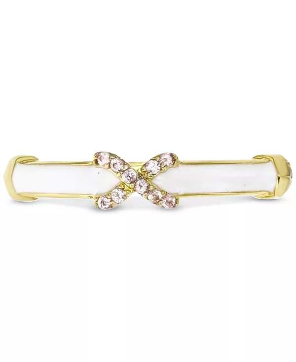 Кольцо с кубическим цирконием и эмалью из стерлингового серебра с покрытием из 14-каратного золота Macy'S, gold
Кольцо с кубическим цирконием и эмалью из стерлингового серебра с покрытием из 14-каратного золота Macy'S, gold