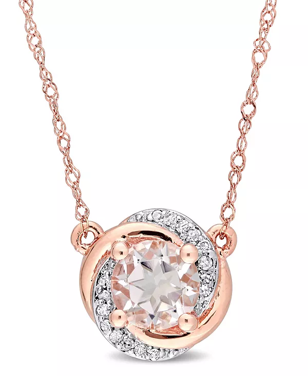 Ожерелье 17 дюймов с морганитом (4/5 карата tw) и бриллиантами (1/20 карата tw) в форме завитка из розового золота 10 карат Macy'S, morganite
Ожерелье 17 дюймов с морганитом (4/5 карата tw) и бриллиантами (1/20 карата tw) в форме завитка из розового золота 10 карат Macy'S, morganite