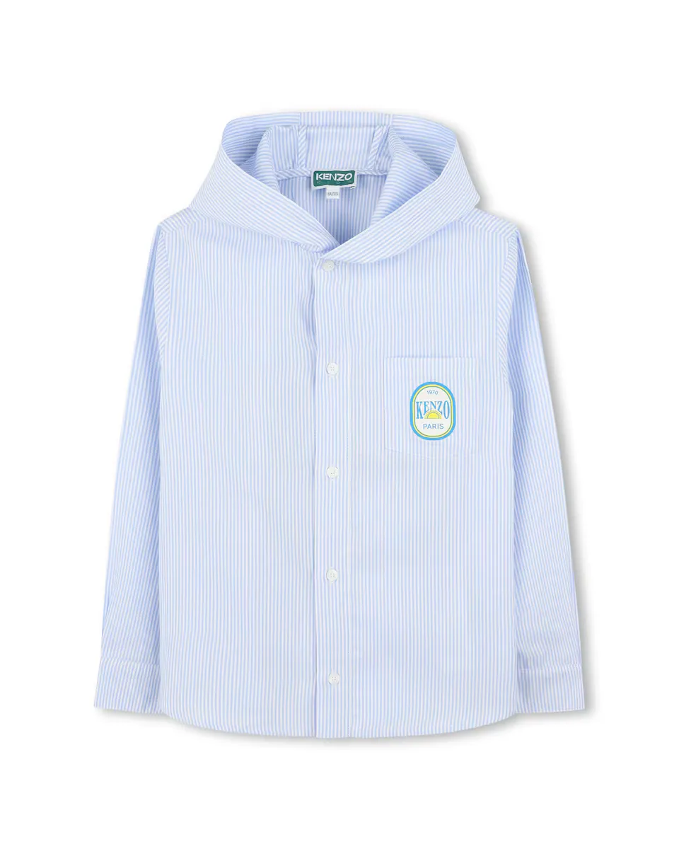 Рубашка мальчика с капюшоном и иллюстрацией на спине Kenzo Kids, голубой
Рубашка мальчика с капюшоном и иллюстрацией на спине Kenzo Kids, голубой