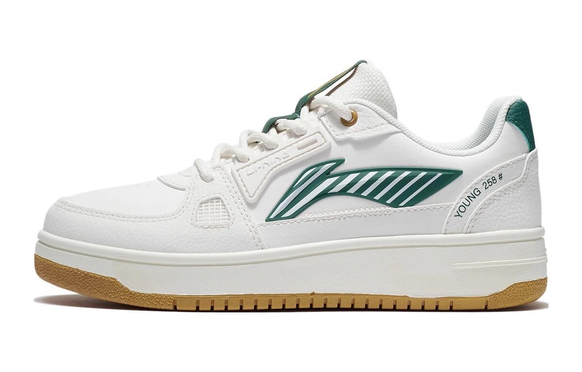 Детские кроссовки для скейтбординга GS Low-top белые/зеленые Lining Young 
Детские кроссовки для скейтбординга GS Low-top белые/зеленые Lining Young