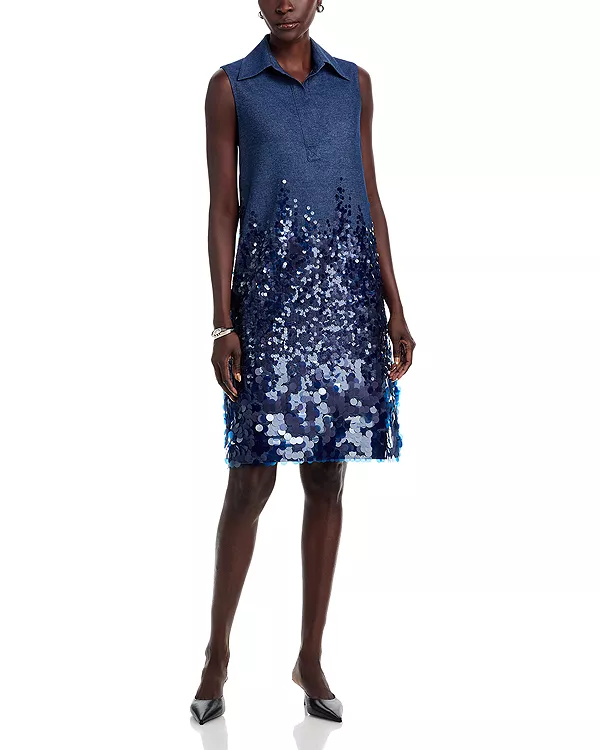 Платье из джинсовой ткани с пайетками Teri Jon By Rickie Freeman, синий
Платье из джинсовой ткани с пайетками Teri Jon By Rickie Freeman, синий