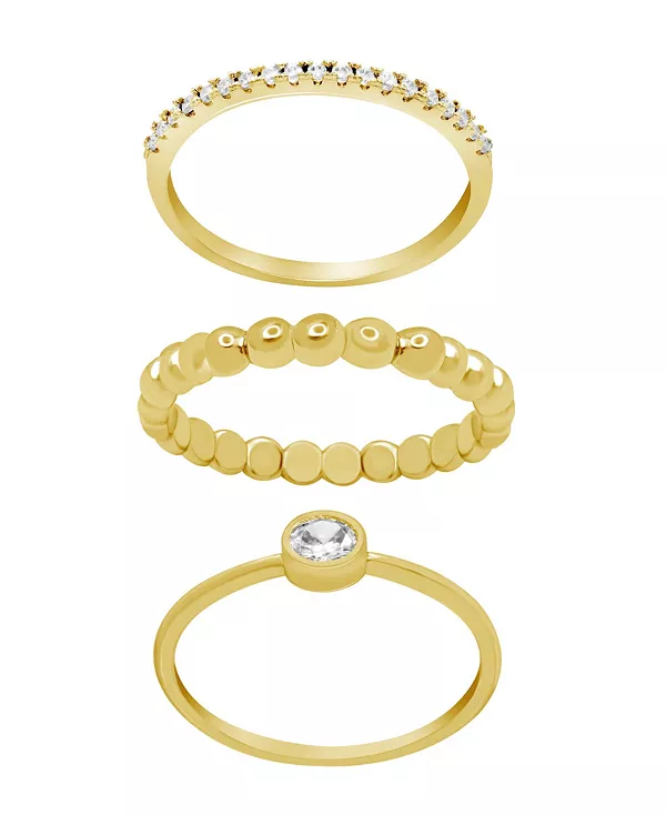 Позолоченный комплект из трех колец с прозрачным кубическим цирконием и ободком And Now This, gold-plated
Позолоченный комплект из трех колец с прозрачным кубическим цирконием и ободком And Now This, gold-plated