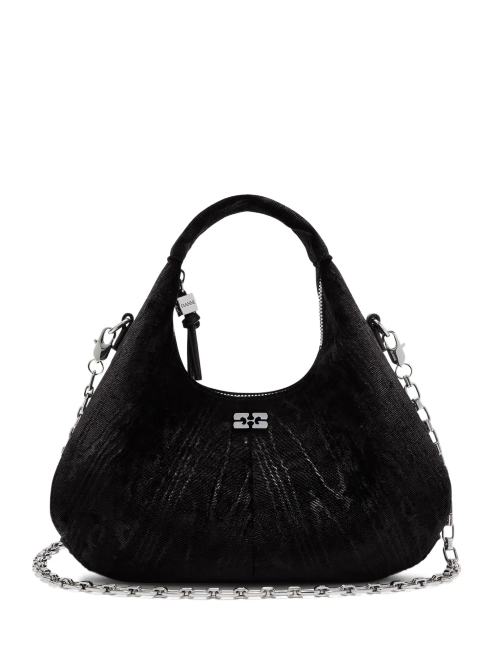 Сумка-тоут с цепочкой и логотипом Ganni, черный
Сумка-тоут с цепочкой и логотипом Ganni, черный