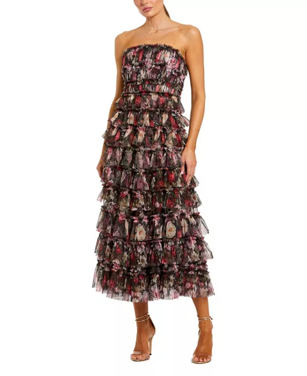 Женское миди-платье без бретелей с микро-рюшами и А-силуэтом Mac Duggal, мультиколор
Женское миди-платье без бретелей с микро-рюшами и А-силуэтом Mac Duggal, мультиколор