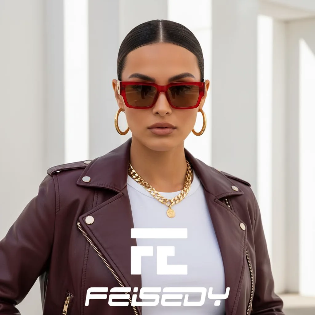 FEISEDY Ретро-модные прямоугольные поляризованные солнцезащитные очки для женщин и мужчин, классические узкие квадратные солнцезащитные очки B0314, Red/Light Brown
FEISEDY Ретро-модные прямоугольные поляризованные солнцезащитные очки для женщин и мужчин, классические узкие квадратные солнцезащитные очки B0314, Red/Light Brown