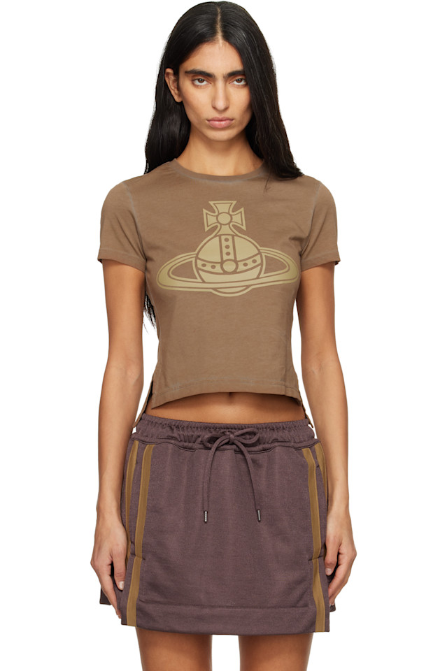 Vivienne Westwood Коричневая мини-футболка Paris Orb из Перу
Vivienne Westwood Коричневая мини-футболка Paris Orb из Перу