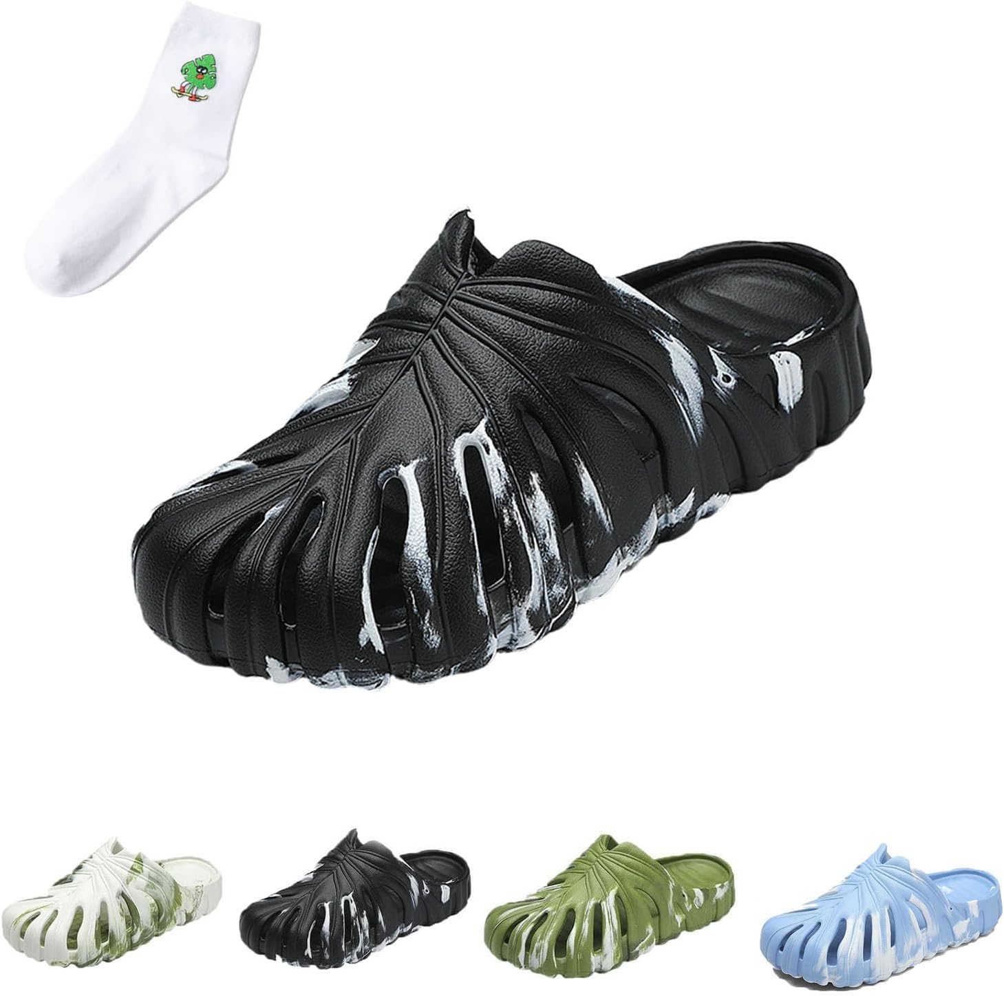 Женские и мужские тапочки QUROXO Monstera, тапочки Monstera с толстой подошвой из ЭВА, противоскользящие пляжные шлепанцы Monstera, черный
Женские и мужские тапочки QUROXO Monstera, тапочки Monstera с толстой подошвой из ЭВА, противоскользящие пляжные шлепанцы Monstera, черный