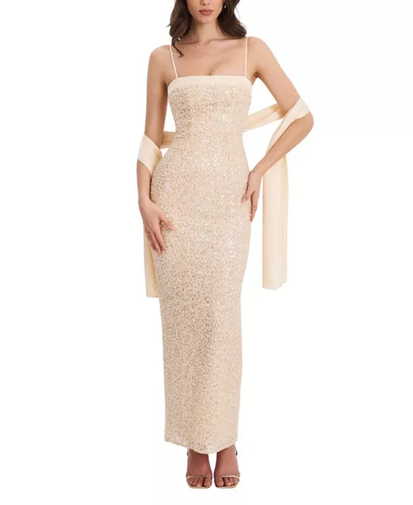 Платье-Футляр Raizell, расшитое бисером и пайетками, с шарфом. Miss Circle, золотой
Платье-Футляр Raizell, расшитое бисером и пайетками, с шарфом. Miss Circle, золотой