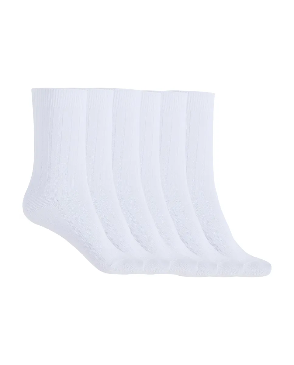 Набор из 6 пар хлопковых носков в рубчик Basix Punto Blanco, белый
Набор из 6 пар хлопковых носков в рубчик Basix Punto Blanco, белый