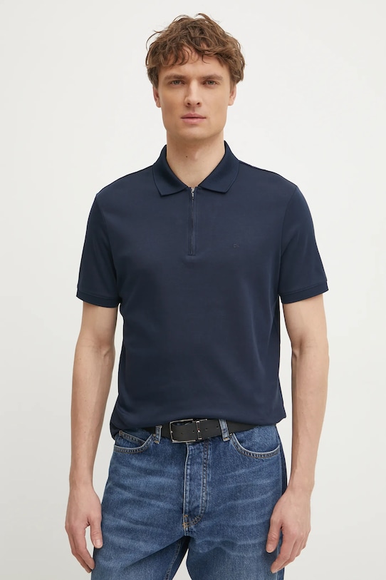 Хлопковая поло Calvin Klein, темно-синий 
Хлопковая поло Calvin Klein, темно-синий
