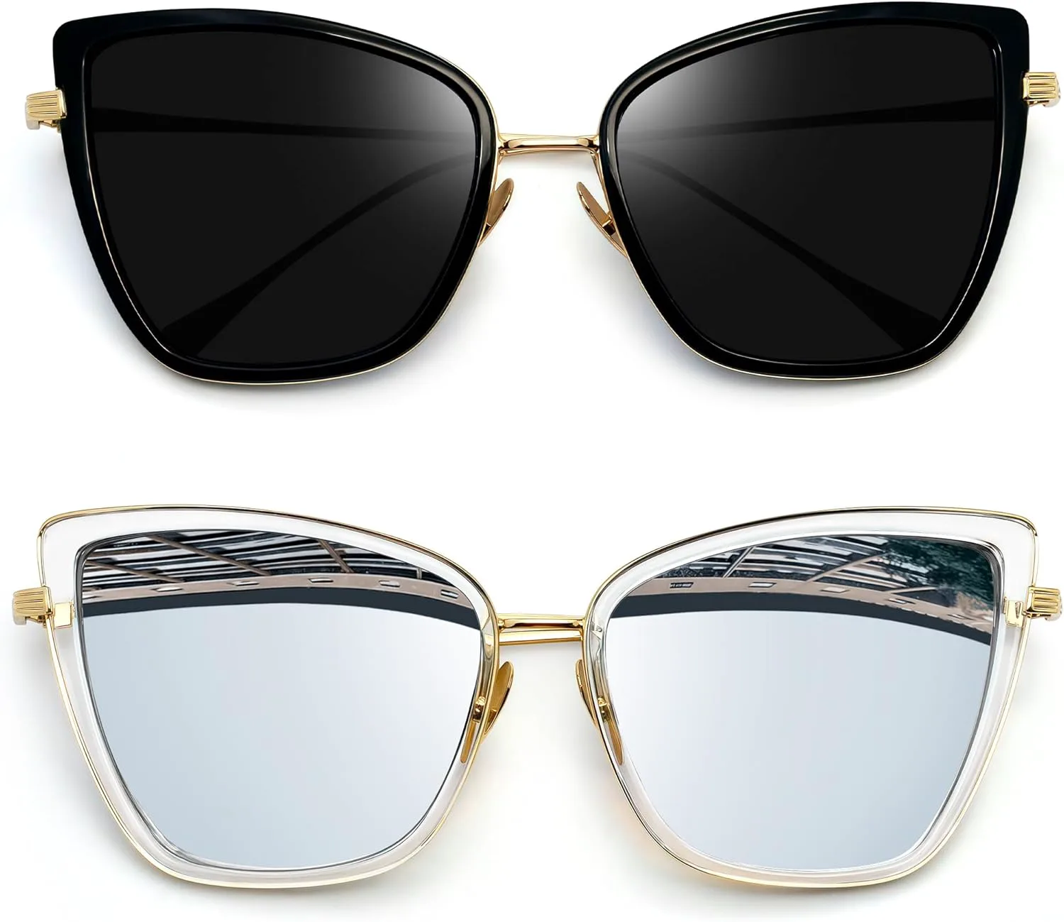 Женские солнцезащитные очки Joopin Oversized Cateye с эффектом «кошачьего глаза», модные солнцезащитные очки с защитой от УФ-излучения, 2 Pack (A04 Black + Silve)
Женские солнцезащитные очки Joopin Oversized Cateye с эффектом «кошачьего глаза», модные солнцезащитные очки с защитой от УФ-излучения, 2 Pack (A04 Black + Silve)