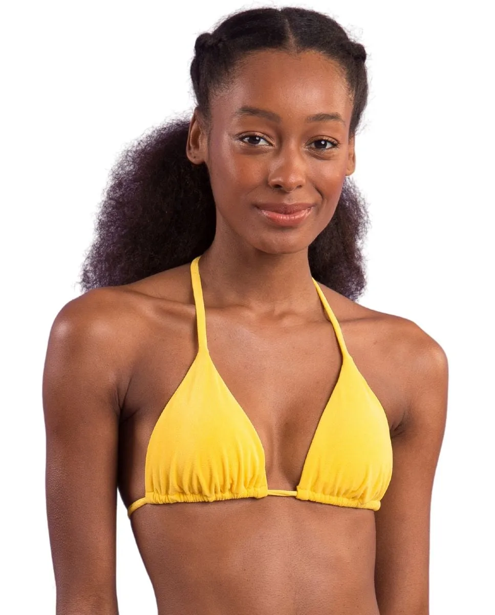 Однотонный лиф бикини с треугольными чашечками и мягкой подкладкой Río de Sol, желтый 
Однотонный лиф бикини с треугольными чашечками и мягкой подкладкой Río de Sol, желтый