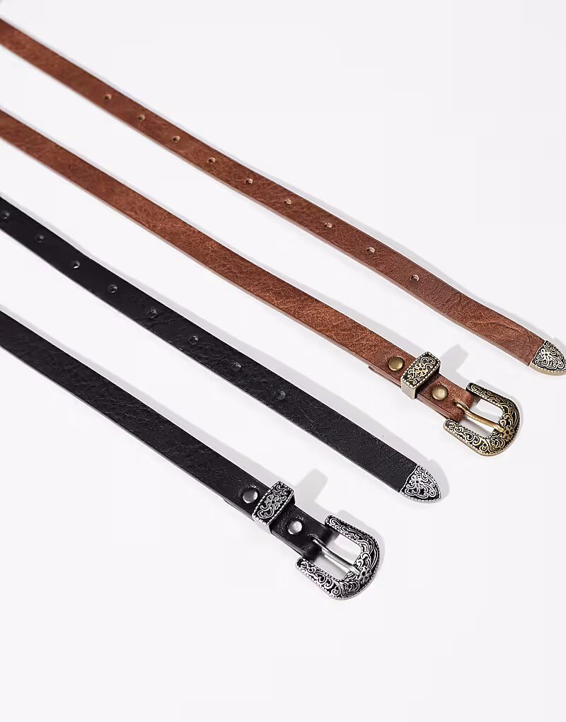 Набор из двух джинсовых ремней в стиле вестерн Asos Design, мультиколор
Набор из двух джинсовых ремней в стиле вестерн Asos Design, мультиколор